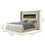 Lizelle Upholstery Wooden Queen 5 PC Bedroom set with Ambient lighting in Beige Velvet Finish B009S01239