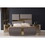Lorenzo Queen 5 pc Tufted Upholstery Bedroom set made with Wood in Gray B009S01256
