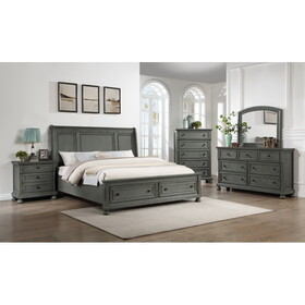 Jackson Modern Style 4PC King Bedroom Set Made with Wood & Rustic Gray Finish B009S01260