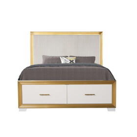 Obsession Contemporary Style King Tufted Bed Made with Wood & Gold Finish B009S01278