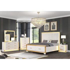 Obsession Contemporary Style 4PC King Bedroom Set Made with Wood & Gold Finish B009S01281