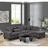 Cozy Modern Style Recliner Sectional Sofa Made with Wood in Gray P-B009S01290