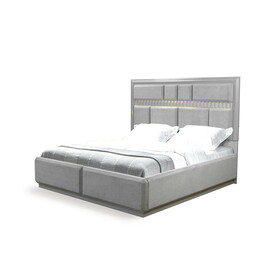 Da Vinci Modern Style Queen Bed Made with Wood in Gray B009S01296