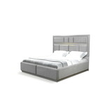Da Vinci Modern Style King Bed Made with Wood in Gray B009S01297