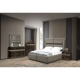 Dunhill Modern Style 4 pc Queen Bedroom Set Made with Wood in Brown B009S01310