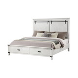 Loretta Modern Style Queen Bed Made with Wood in Antique White B009S01320