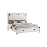 Loretta Modern Style King Bed Made with Wood in Antique White B009S01321