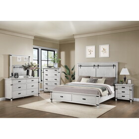 Loretta Modern Style 4 pc Queen Bedroom Set Made with Wood in Antique White B009S01322