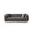 Vanessa 3 PC Livingroom Set in Grey and Gold with Fabric button-tufted velvet upholstery Finish B009S01336