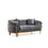 Vanessa 3 PC Livingroom Set in Grey and Gold with Fabric button-tufted velvet upholstery Finish B009S01336