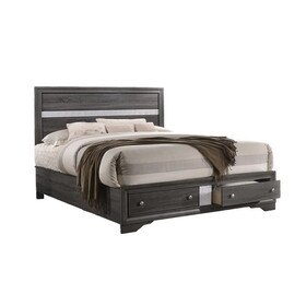 Matrix Traditional Style Full Size Storage Bed made with Wood in Gray B009S01338