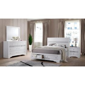 Matrix Traditional Style Full 4 Piece Storage Bedroom set made with Wood in White B009S01343