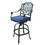 Patio Outdoor Aluminum Swivel Bar Stool with Cushion, Set of 2, Navy Blue B01051469