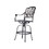 Patio Outdoor Aluminum Swivel Bar Stool with Cushion, Set of 2, Navy Blue B01051469