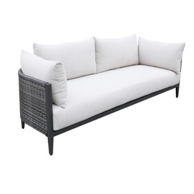 Outdoor Modern Wicker Sofa with Cushion, Gabardine B010P157973