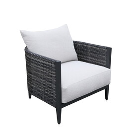 Premium Outdoor Wicker Club Chair with Cushion, Set of 2, Gabardine B010P157974