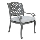 Indoor Outdoor Aluminum Dining Chair with Cushion, Golden Gauze B010P157981