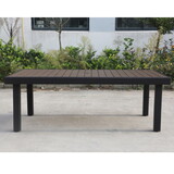 Balcones Outdoor Furniture, Wicker Rectangular Dining Table, Brown B010P164317