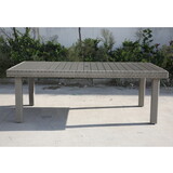 Balcones Outdoor Furniture, Wicker Rectangular Dining Table, Gray B010P164318