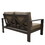 Colorado Outdoor Patio Furniture - Brown Aluminum Framed Garden Loveseat with Chocolate Cushions B010P164324