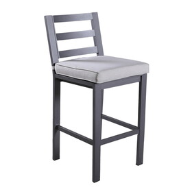 Outdoor Armless Aluminum Barstools with Cushion, Set of 2 B010P183206