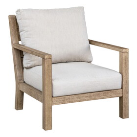 Acacia Wood Club Chair with Cushion B010P189974