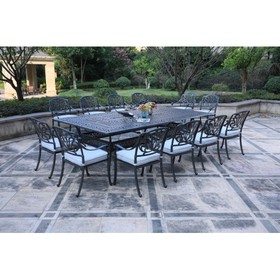 Rectangular 12 - Person 108.07" Long Dining Set with Cushions B010S00041