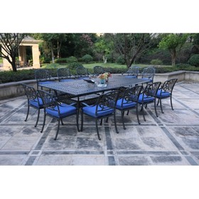 Rectangular 12 - Person 108.07" Long Dining Set with Cushions B010S00042