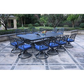 Rectangular 12 - Person 108.07" Long Dining Set with Cushions B010S00045