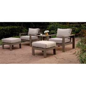 5 Piece Seating Group with Cushions, Wood Grained B010S00118