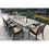 Rectangular 10 - Person 126.38" Long Dining Set with Dupione Brown Cushions B010S00193