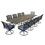 Rectangular 10 - Person 126.38" Long Dining Set with Navy Blue Cushions B010S00197