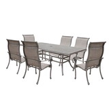 Cast Aluminum 7 Piece Aluminum Dining Set with Sling Chairs B010S00433