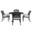 Stylish Outdoor 5-Piece Aluminum Dining Set with Cushion, Sandstorm B010S00441