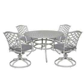 Stylish Outdoor Aluminum 5-Piece Round Dining Set, Basalt B010S00446