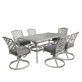 Modern Outdoor 7-Piece Aluminum Dining Set, Basalt B010S00448