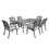 Outdoor 7-Piece Aluminum Dining Set with Cushion, Golden Gauze B010S00454