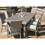 Balcones 9-Piece Outdoor Dining Table Set with 8-Dining Chairs, Gray/Aqua B010S00458