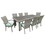 Balcones 9-Piece Outdoor Dining Table Set with 8-Dining Chairs, Gray/Aqua B010S00458