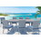 Balcones 9-Piece Outdoor Dining Table Set with 8-Dining Chairs, Gray/Navy B010S00460