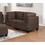 Living Room Furniture Tufted Corner Wedge Black Coffee Linen Like Fabric 1pc Cushion Nail heads Wedge Sofa Wooden Legs B011104196