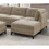 Modular Living Room Furniture Corner Wedge Camel Chenille Fabric 1pc Cushion Wedge Sofa Couch Exposed Wooden base B011104325