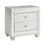 Classic Style Silver Finish Nightstand 1pc Diamond Pattern Drawers Fronts Glamorous Design Bedroom Furniture B011111262