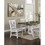 Lavish Design Distressed White 2pcs Dining Chairs Only, Gray Padded Fabric Seat Dining Room Kitchen Furniture Solid wood decorative Back B011111836