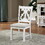 Lavish Design Distressed White 2pcs Dining Chairs Only, Gray Padded Fabric Seat Dining Room Kitchen Furniture Solid wood decorative Back B011111836