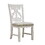 Lavish Design Distressed White 2pcs Dining Chairs Only, Gray Padded Fabric Seat Dining Room Kitchen Furniture Solid wood decorative Back B011111836