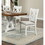 Lavish Design Distressed White 2pcs Dining Chairs Only, Gray Padded Fabric Seat Dining Room Kitchen Furniture Solid wood decorative Back B011111836