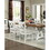 Lavish Design Distressed White 2pcs Dining Chairs Only, Gray Padded Fabric Seat Dining Room Kitchen Furniture Solid wood decorative Back B011111836