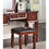 Luxurious Majestic Classic Cherry Color Vanity Set w Stool 3- Storage Drawers 1pc Bedroom Furniture Set Tri-Fold Mirror B011111850