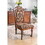 Traditional Fancy Set of 2pcs Side Chairs Brown Cherry Solid wood Intricate Carved Details Floral Design Print Fabric Seats Formal Dining Room Furniture B011113348